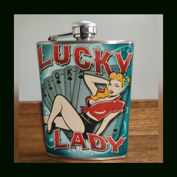 Other - LUCKY LADY STAINLESS STEEL 8 OZ LIQUOR FLASK